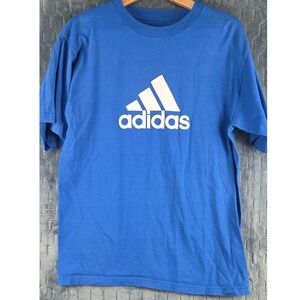 Adidas Mens Graphic T-Shirt Royal Blue White Mountain Logo Cotton Size M